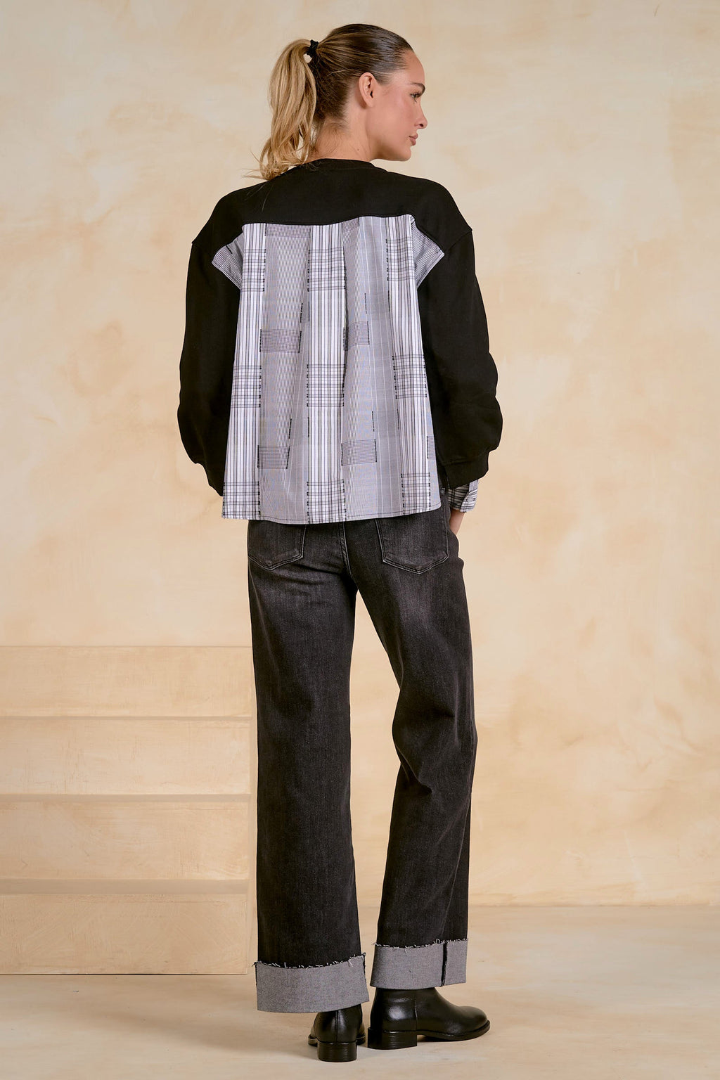 Mollie Top Black Plaid - Shop Elan