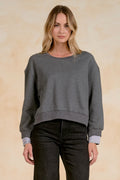 Mollie Top Grey Plaid - Shop Elan