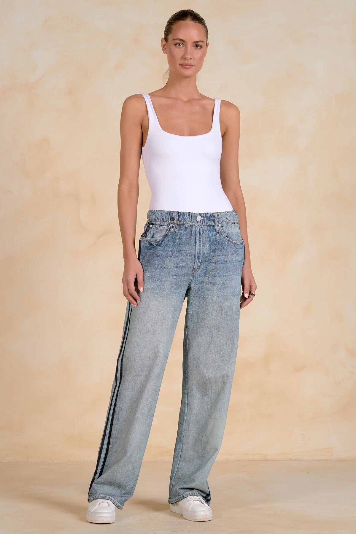 Jojo Denim Track Sweatpants Blue - Shop Elan