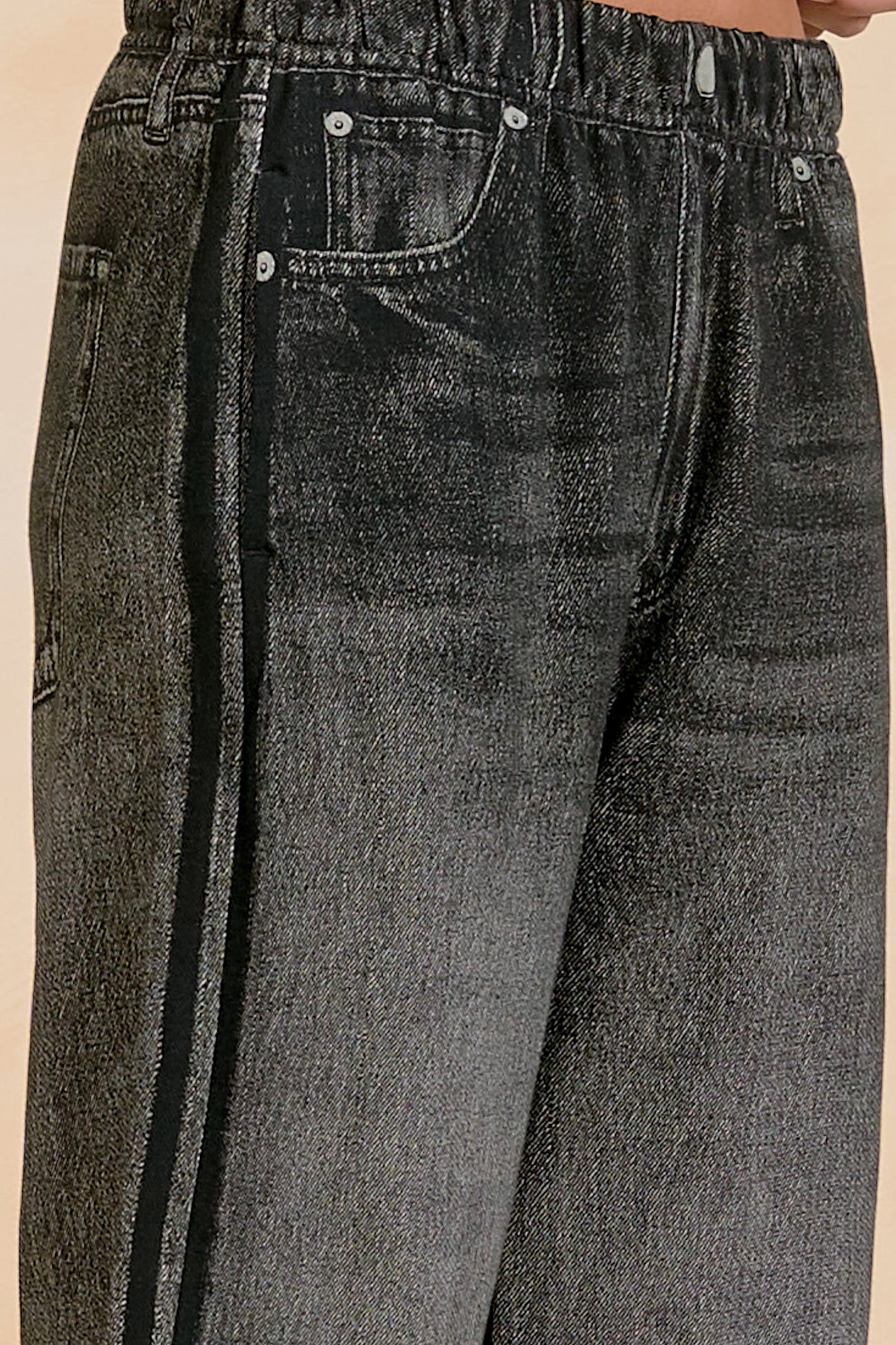 Jojo Denim Track Sweatpants Charcoal - Shop Elan