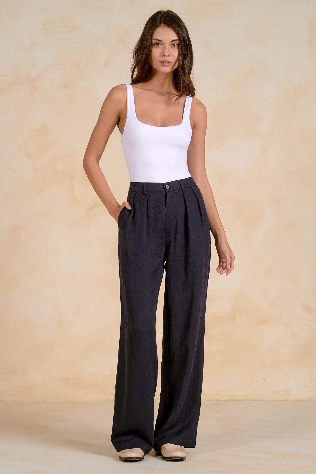 Lainey Pant Navy - Shop Elan