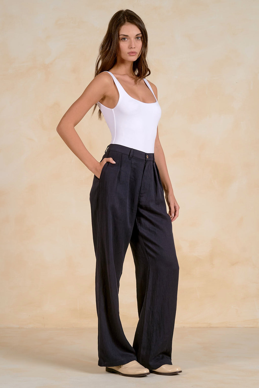 Lainey Pant Navy - Shop Elan