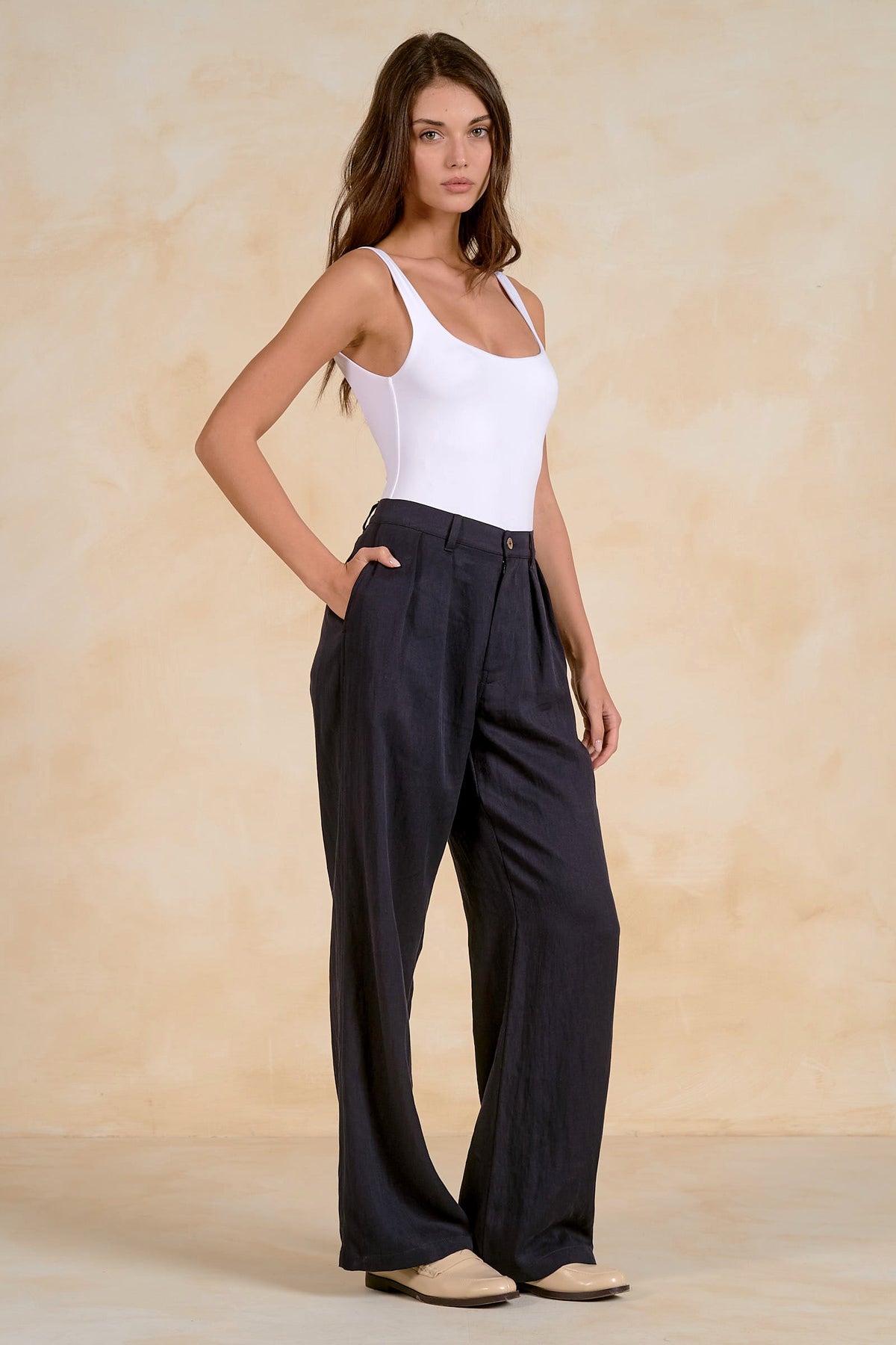 Lainey Pant Navy - Shop Elan