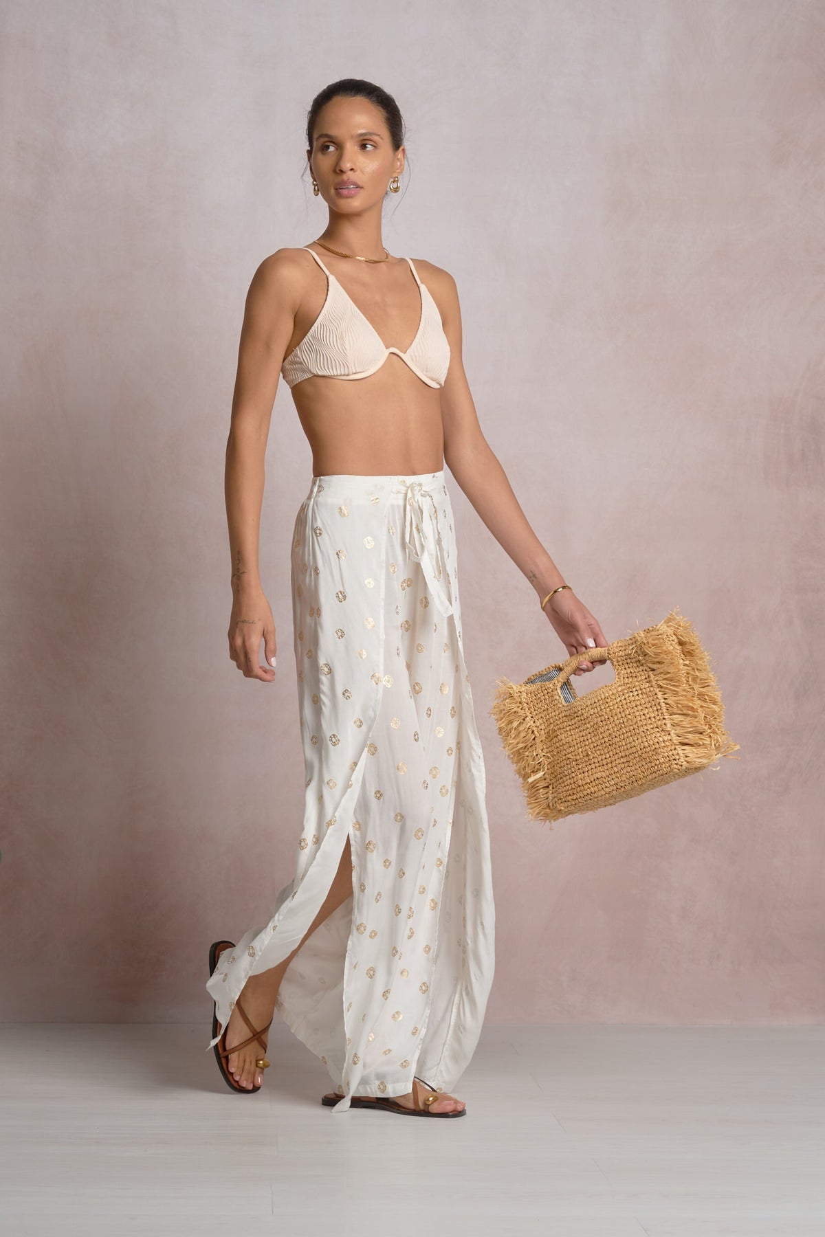 Renat Pant White Polka - Shop Elan