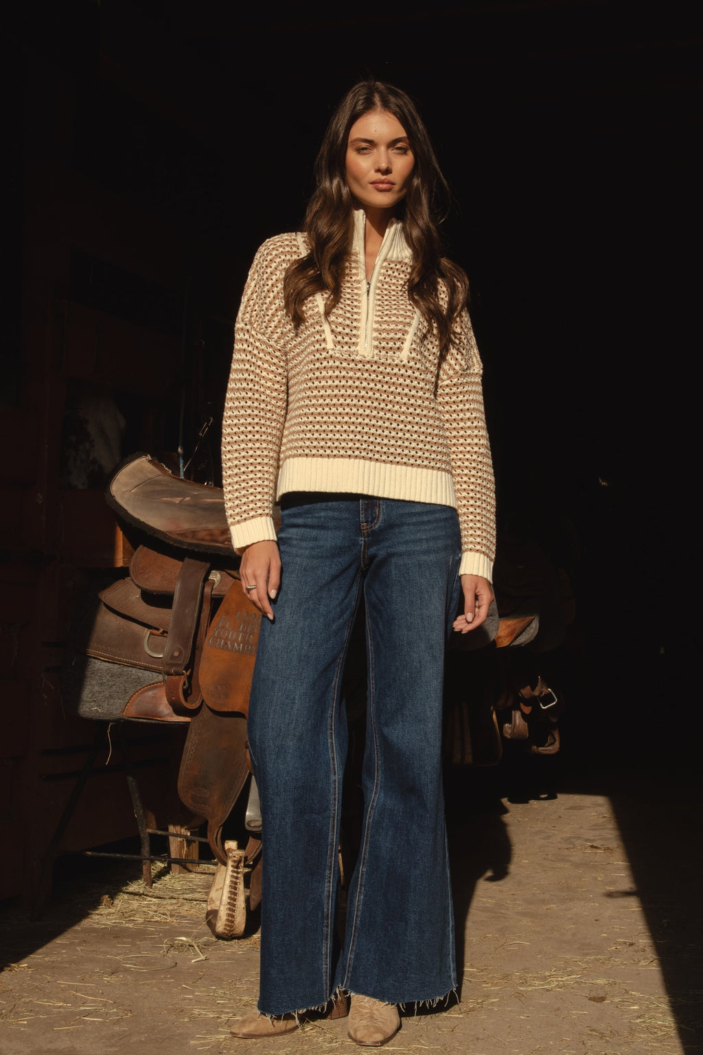 Blair Half Zip Natural - Shop Elan