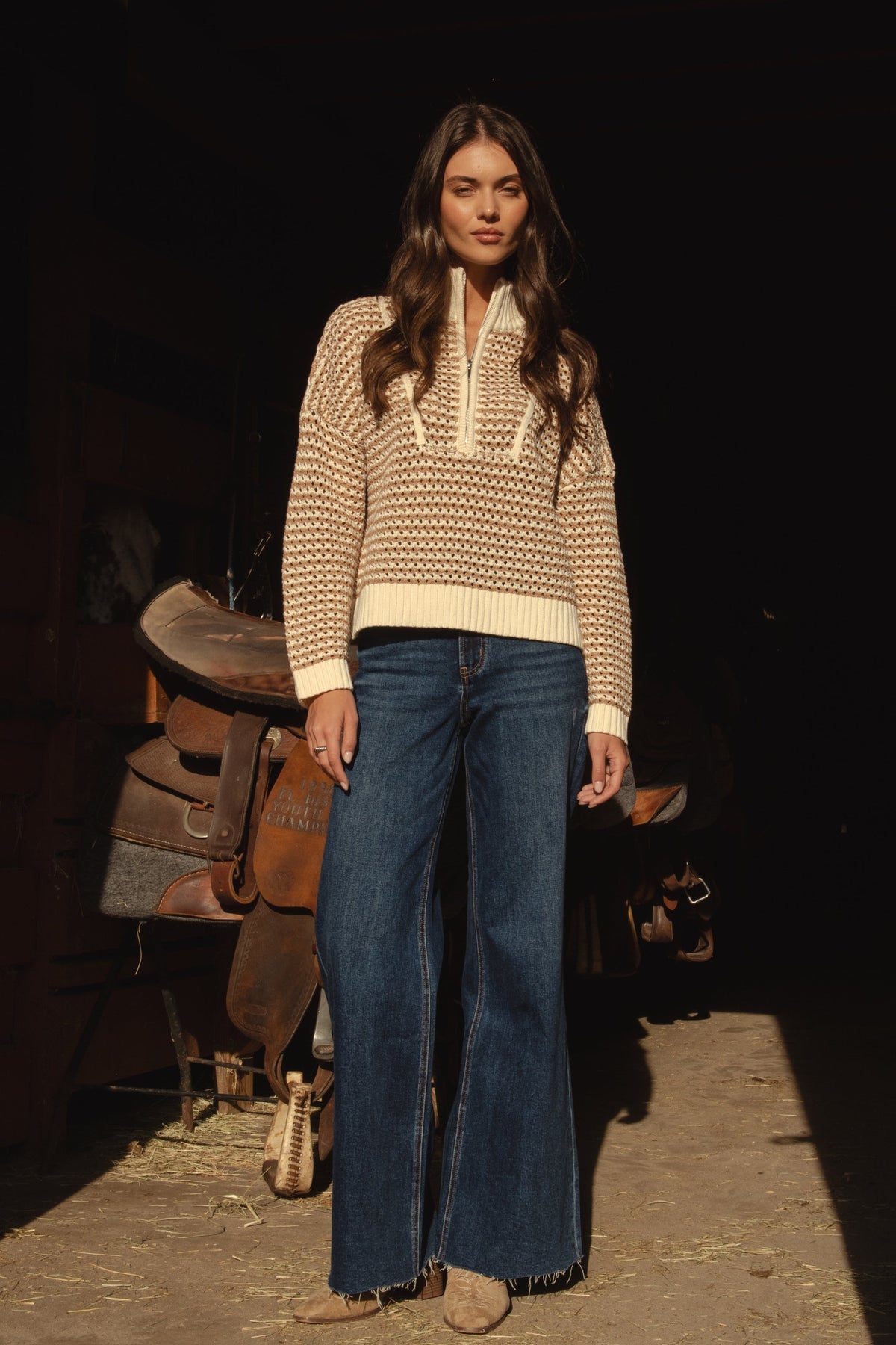 Blair Half Zip Natural - Shop Elan