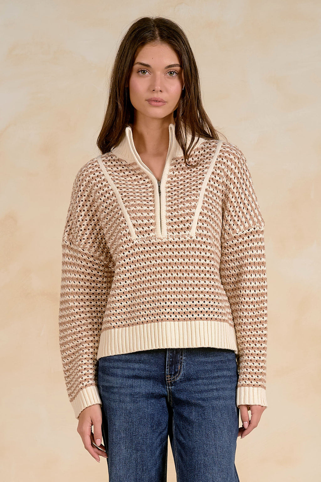 Blair Half Zip Natural - Shop Elan