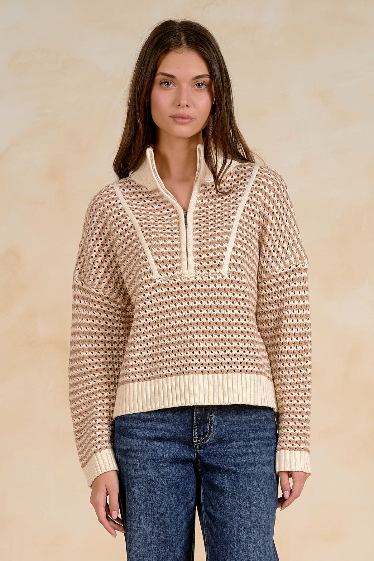 Blair Half Zip Natural - Shop Elan
