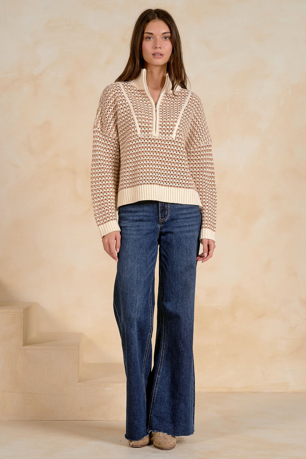 Blair Half Zip Natural - Shop Elan