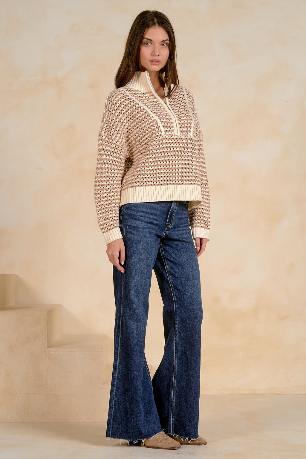 Blair Half Zip Natural - Shop Elan