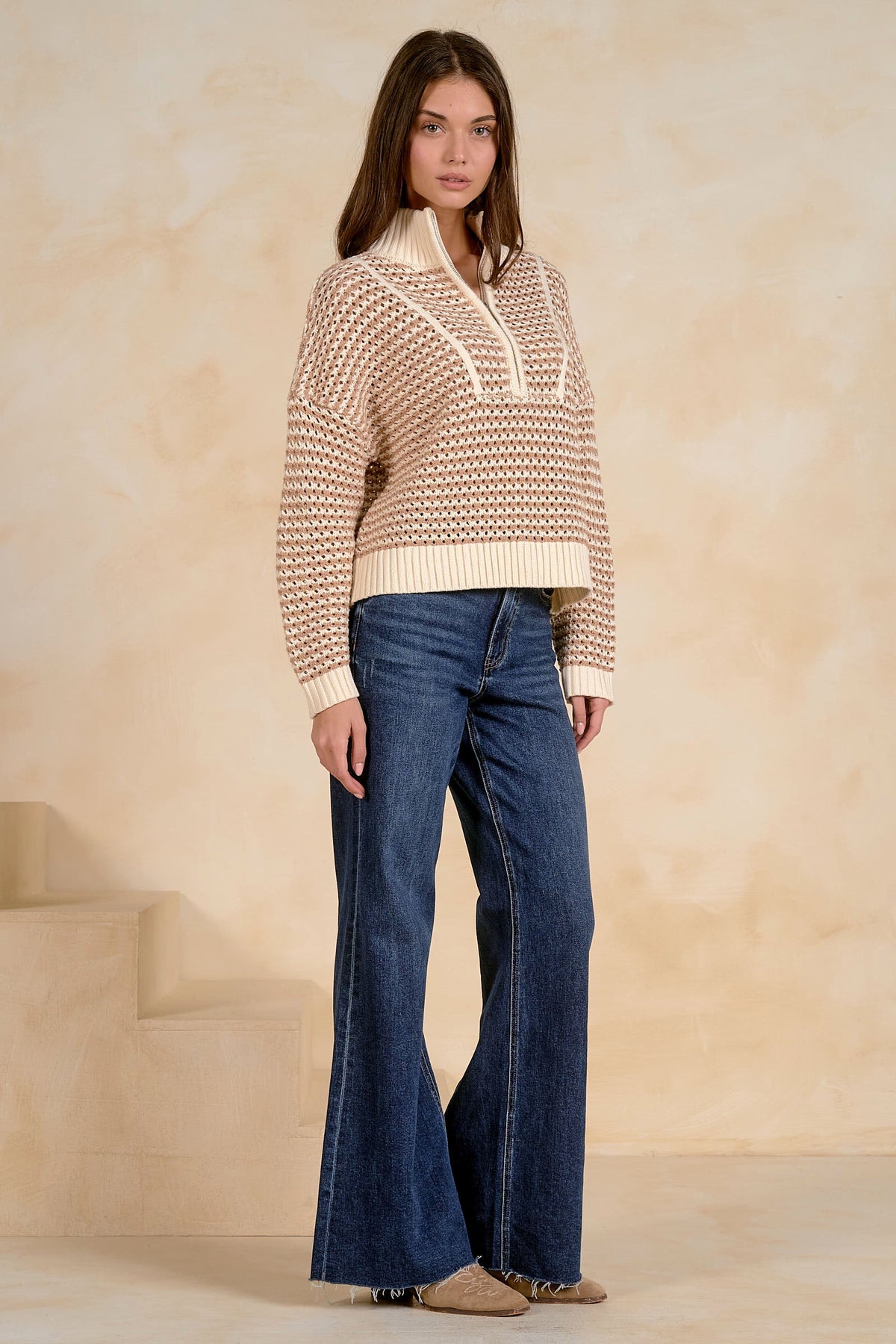 Blair Half Zip Natural - Shop Elan