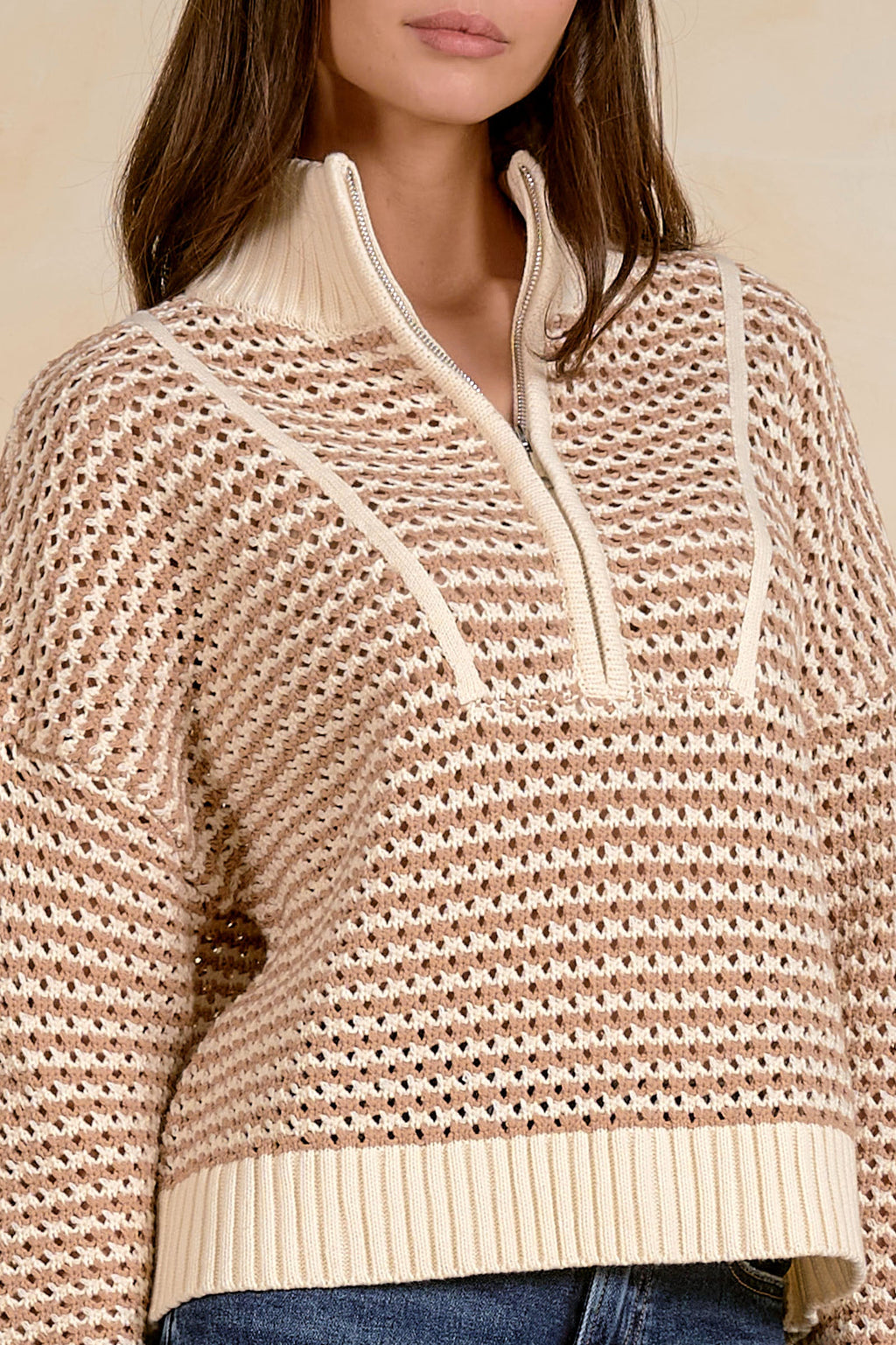 Blair Half Zip Natural - Shop Elan