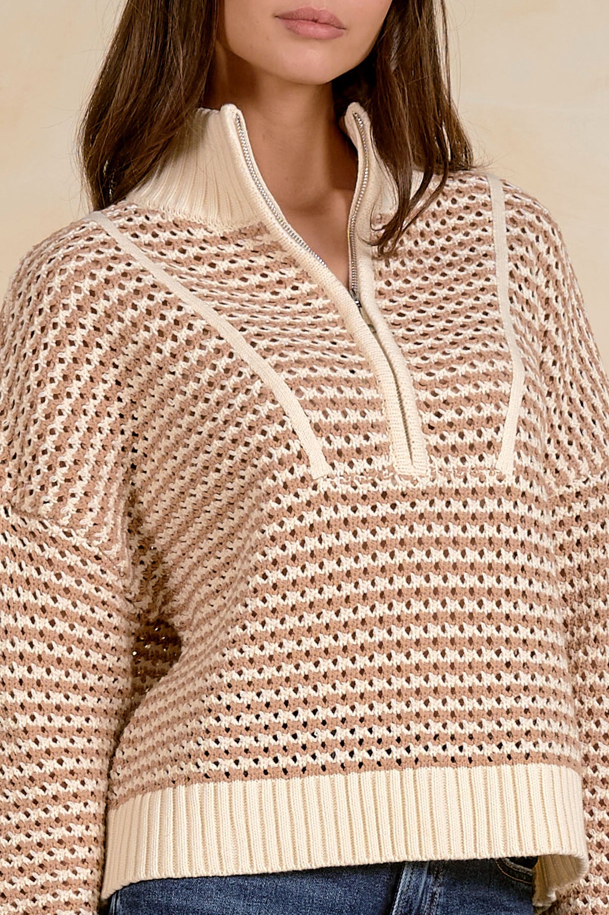 Blair Half Zip Natural - Shop Elan