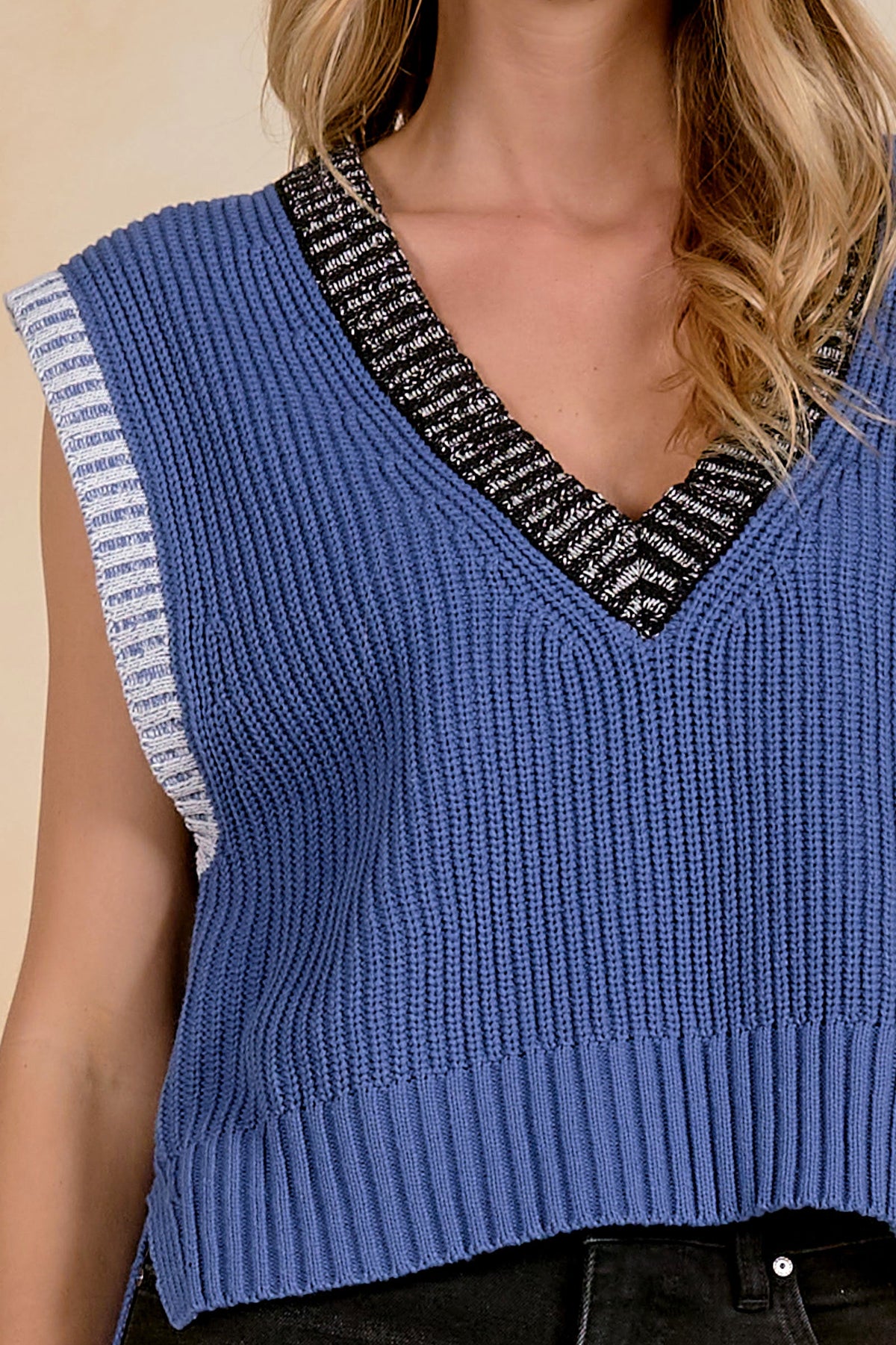 Sierra Sweater Vest Sapphire Blue - Shop Elan