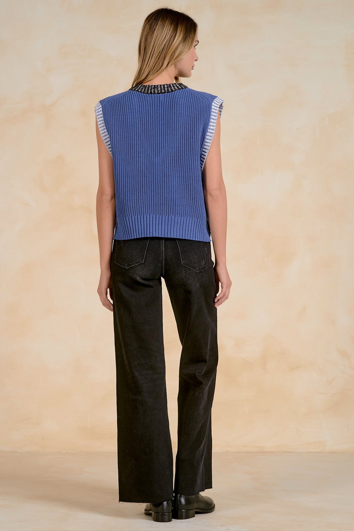 Sierra Sweater Vest Sapphire Blue - Shop Elan