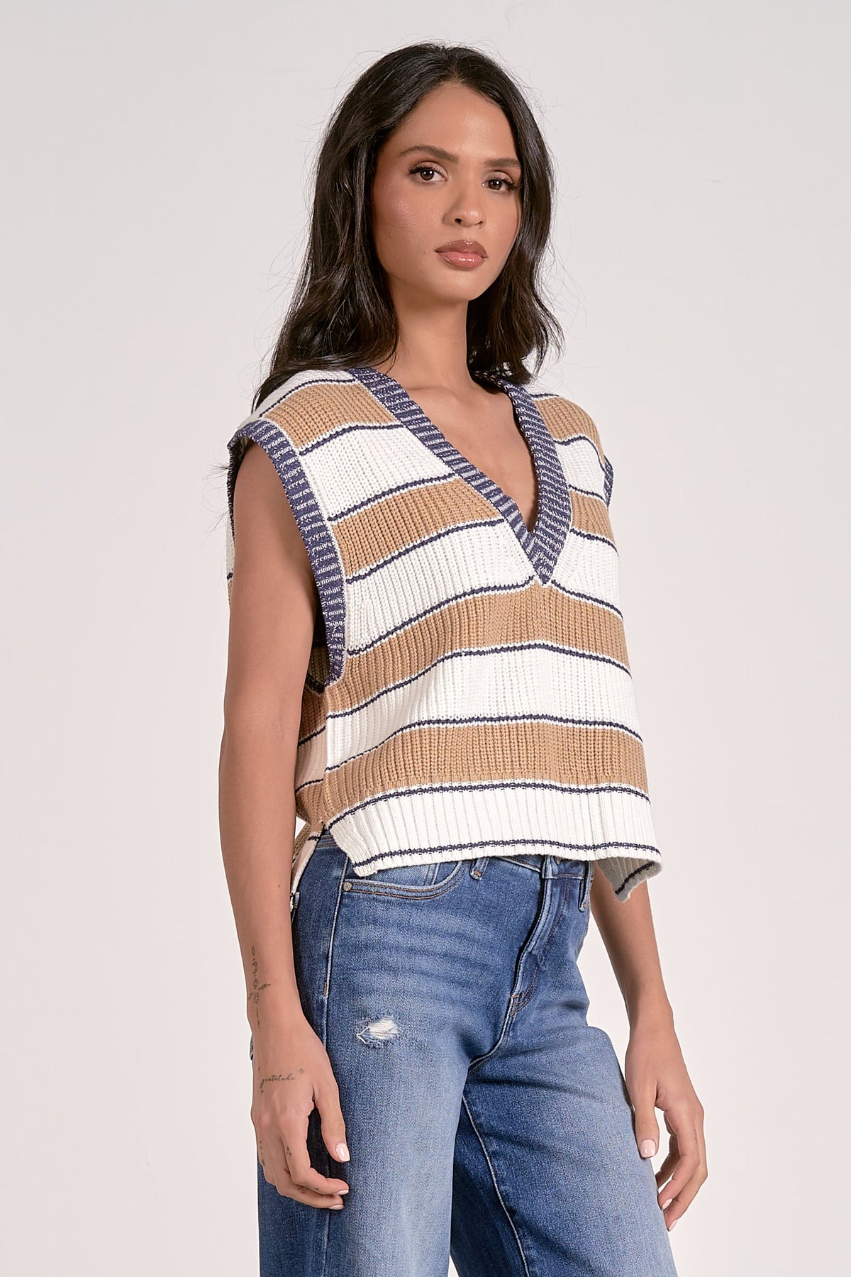Slate Sleeveless Sweater - Shop Elan
