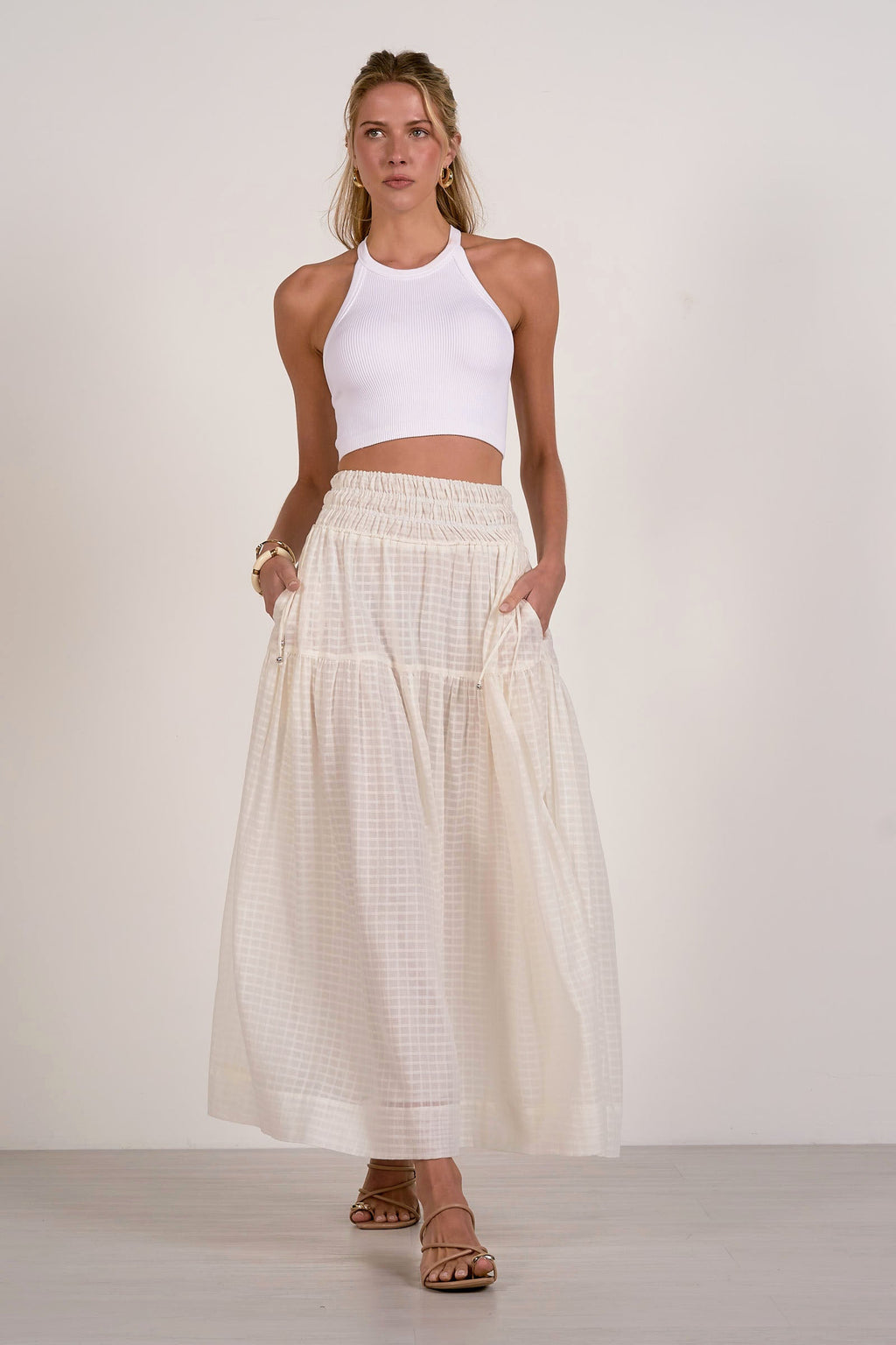 Wave Skirt Off White - Shop Elan