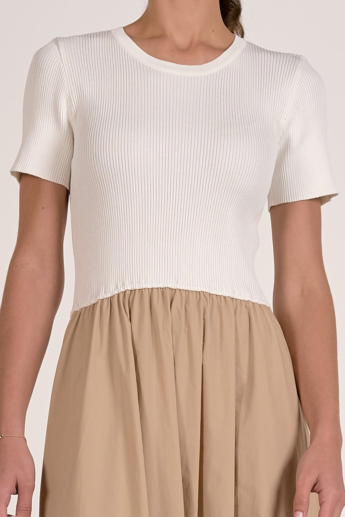 Riley Dress White Tan - Shop Elan